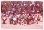 Ferdiye in school, here playing the accordeon 